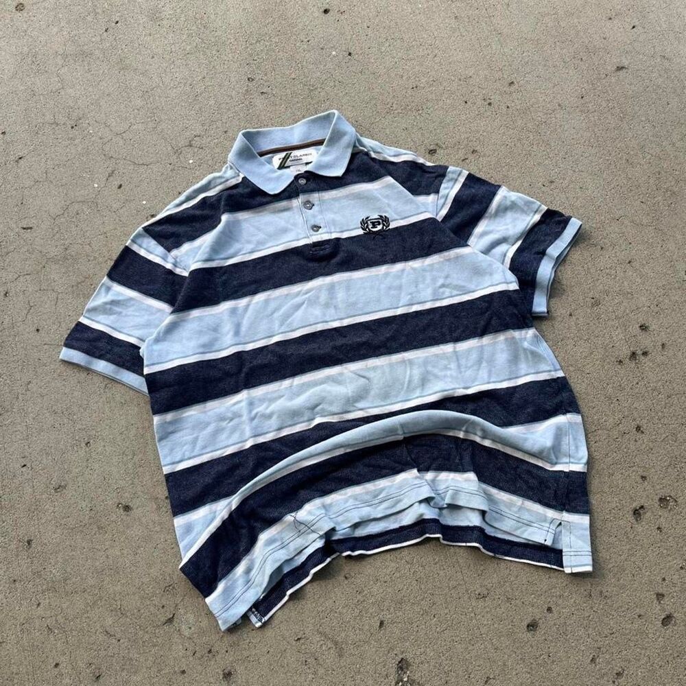 Phat Farm Old Money Y2K Striped Polo Tee Shirt